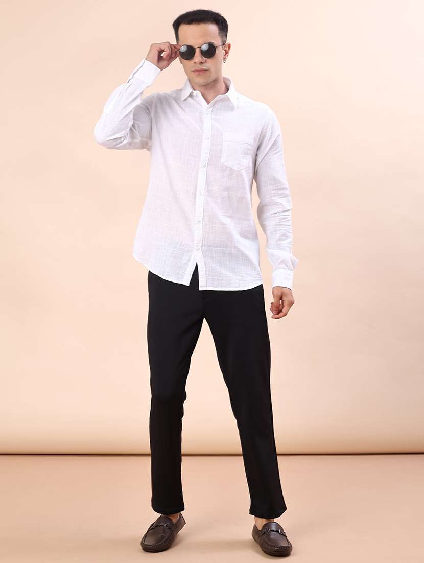 men solid mid rise chinos casual trouser - 21957391 -  Standard Image - 4