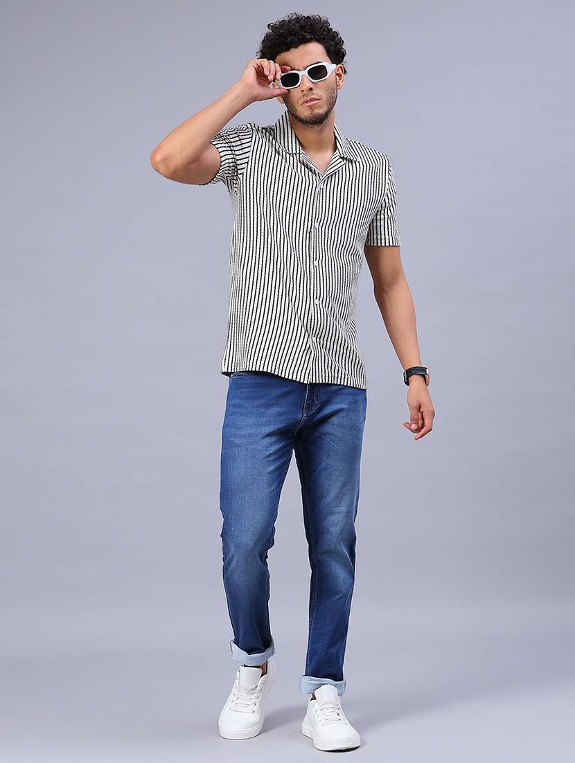 men striped long sleeve regular fit casual shirt - 21957392 - Standard Image - 4