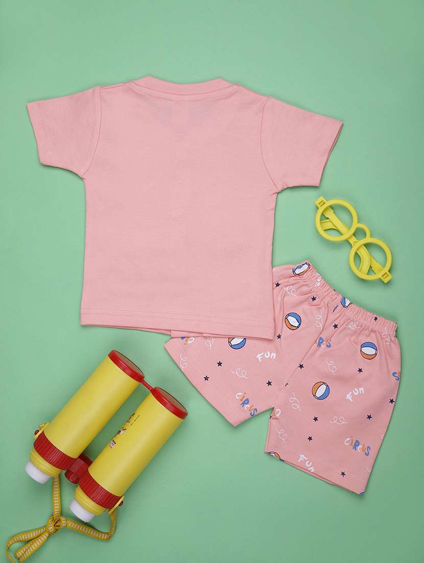 kids printed t-shirt and shorts co-ord set - 21957397 -  Standard Image - 1