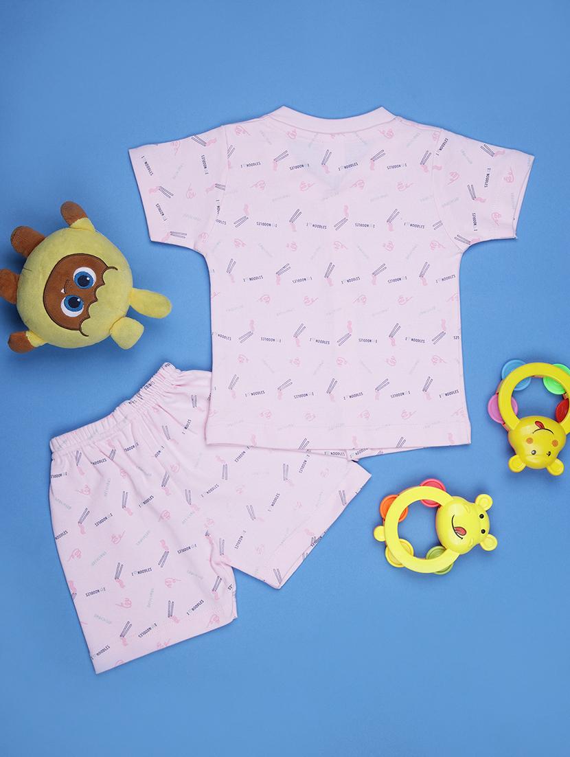 kids printed t-shirt and shorts co-ord set - 21957473 - Standard Image - 1