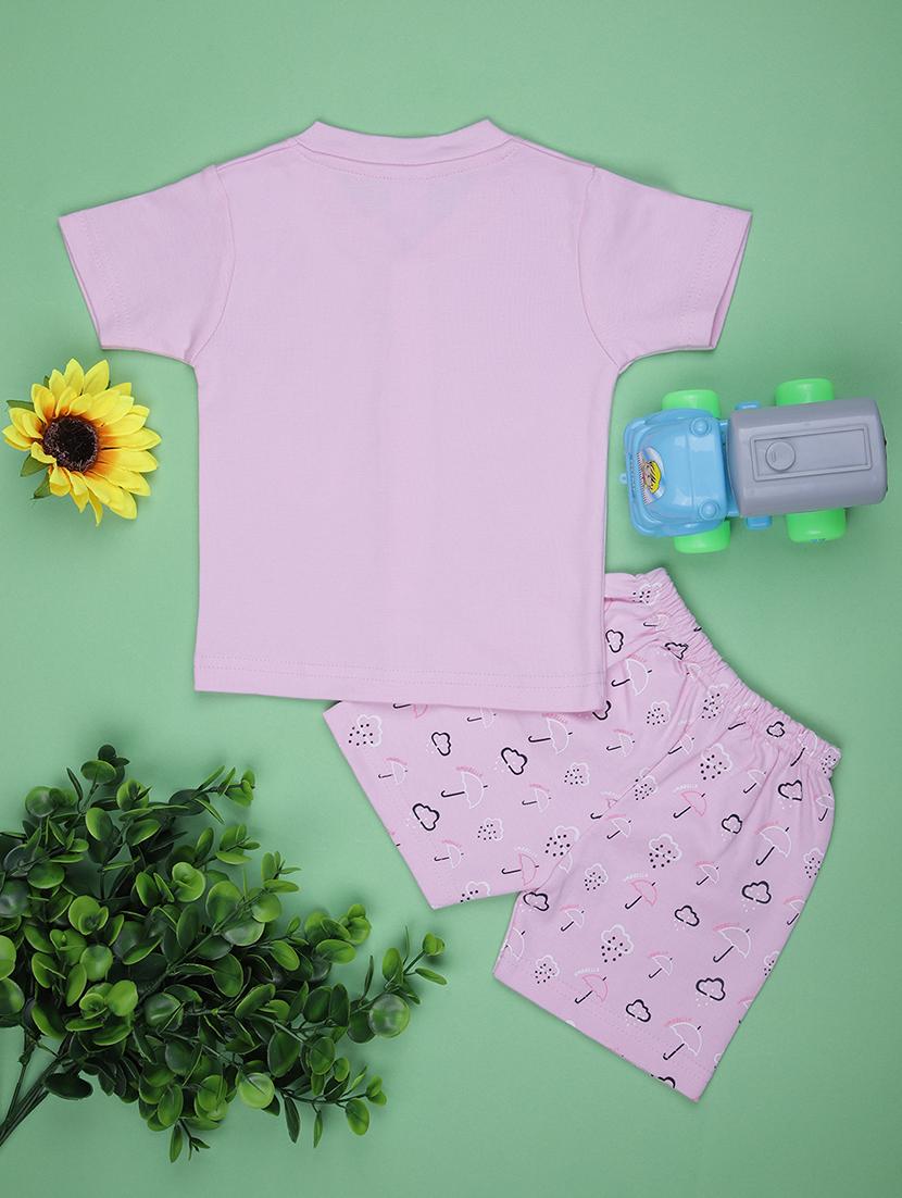 kids printed t-shirt and shorts co-ord set - 21957479 - Standard Image - 1