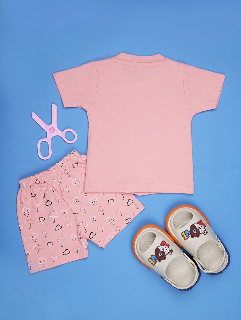 kids printed t-shirt and shorts co-ord set - 21957480 -  Standard Image - 1