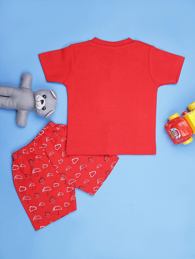 kids printed t-shirt and shorts co-ord set - 21957482 - Standard Image - 1