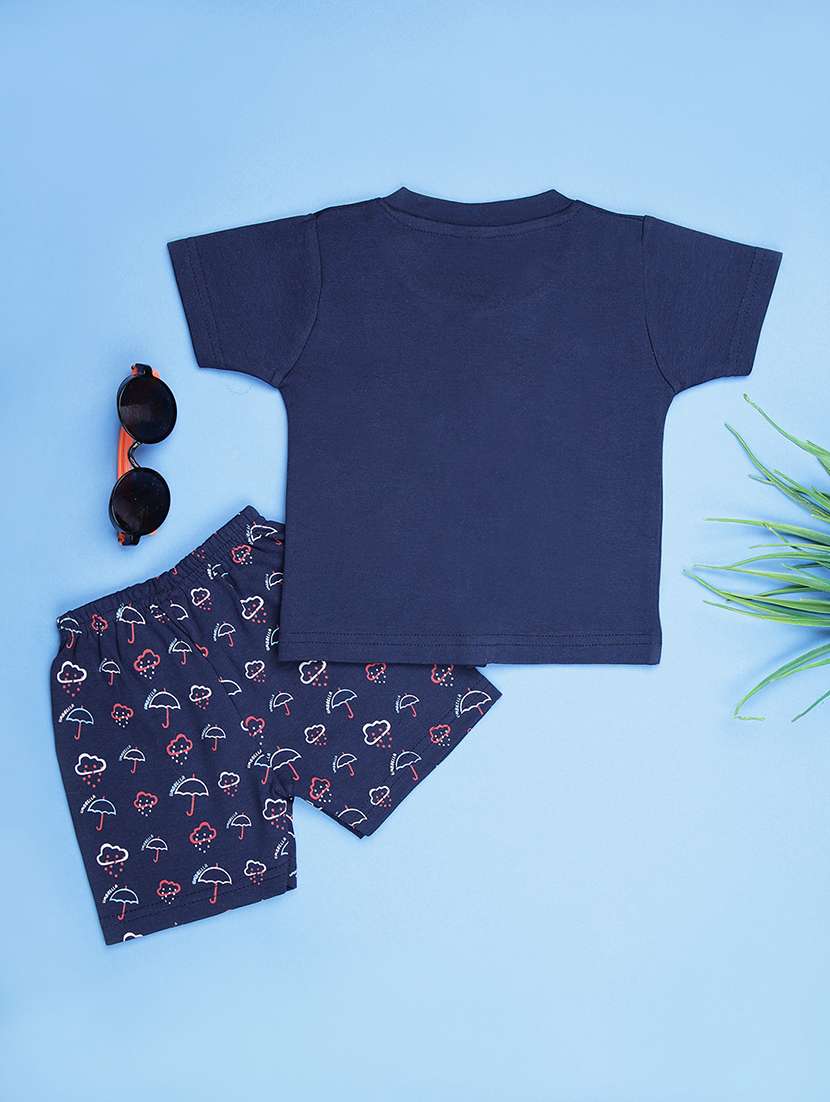kids printed t-shirt and shorts co-ord set - 21957483 - Standard Image - 1