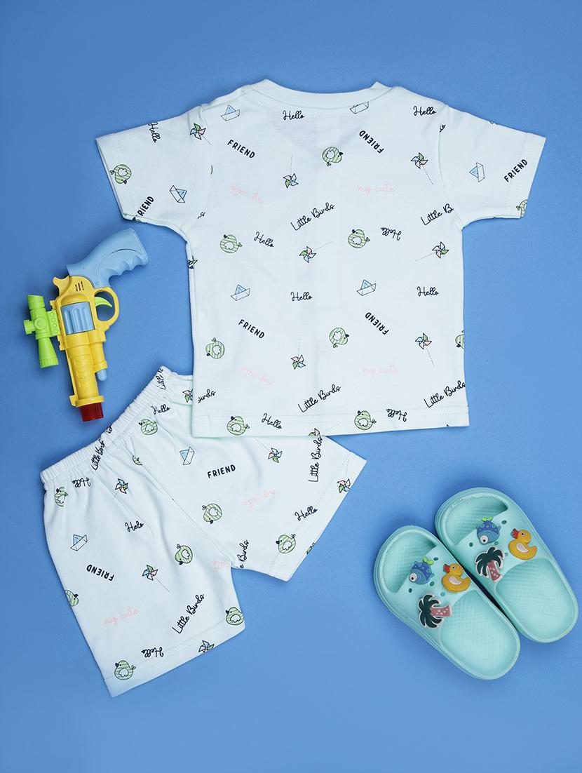 kids printed t-shirt and shorts co-ord set - 21957484 - Standard Image - 1