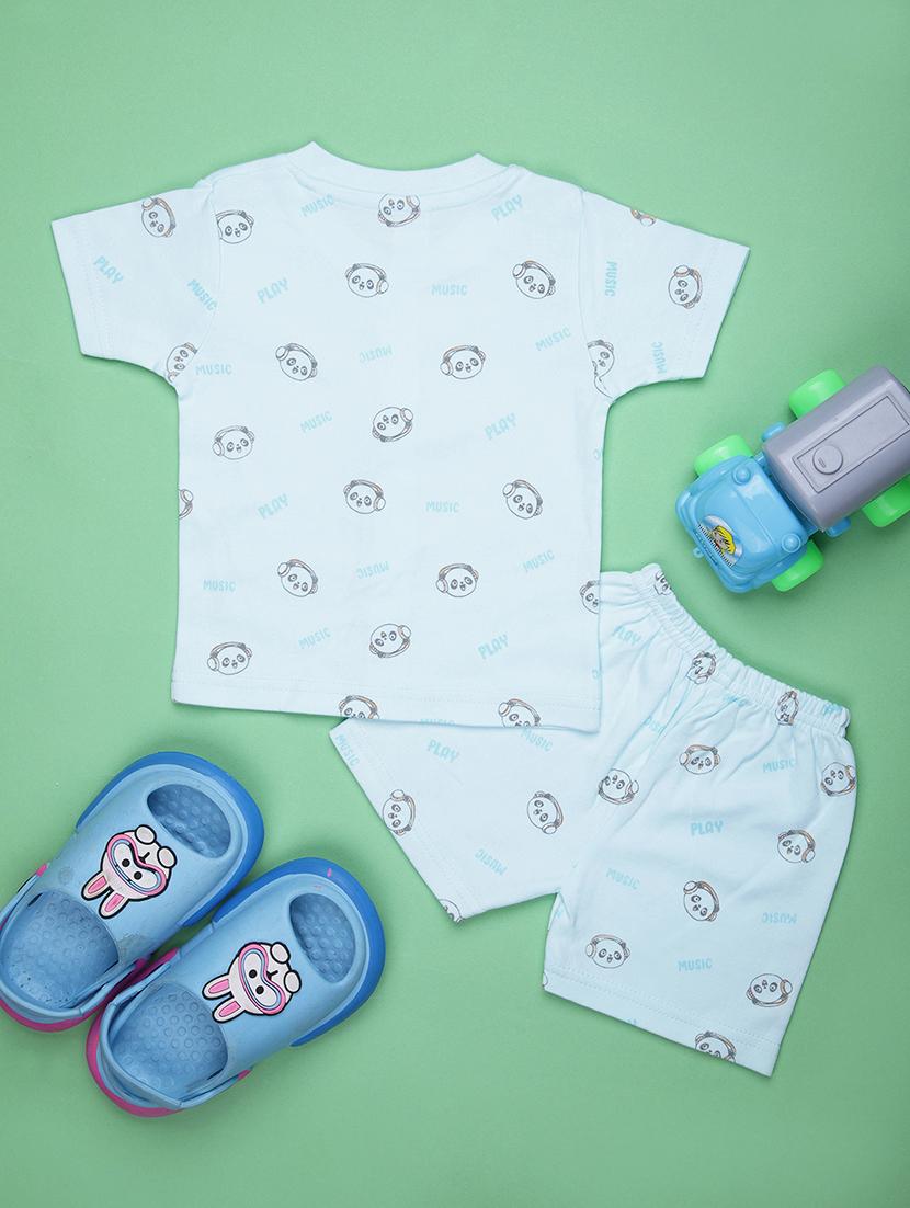kids printed t-shirt and shorts co-ord set - 21957557 - Standard Image - 1
