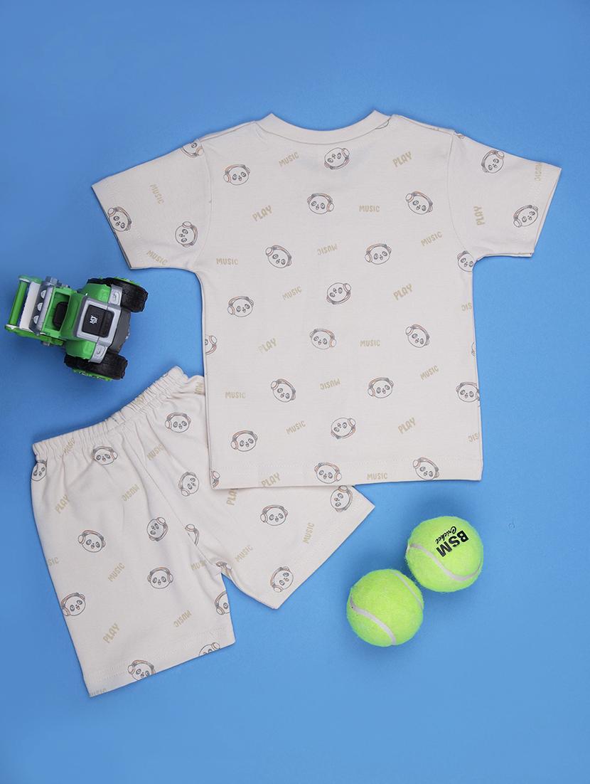 kids printed t-shirt and shorts co-ord set - 21957558 - Standard Image - 1