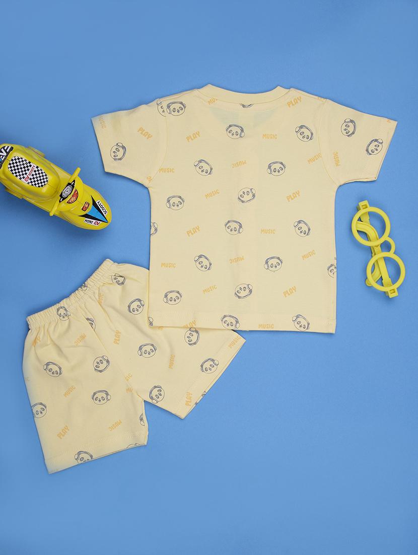 kids printed t-shirt and shorts co-ord set - 21957559 - Standard Image - 1