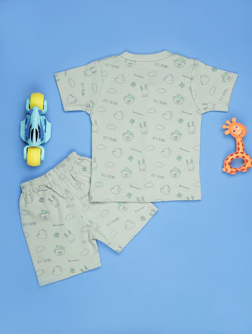 kids printed t-shirt and shorts co-ord set - 21957562 - Standard Image - 1