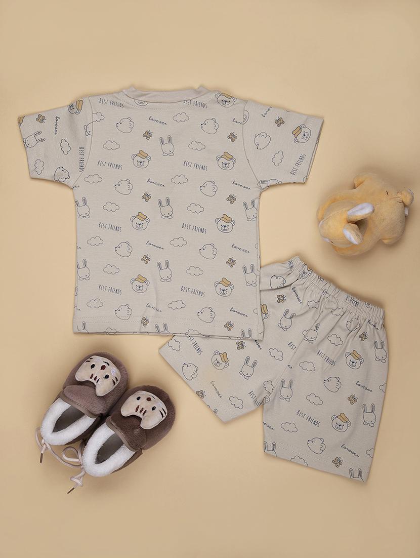 kids printed t-shirt and shorts co-ord set - 21957565 - Standard Image - 1