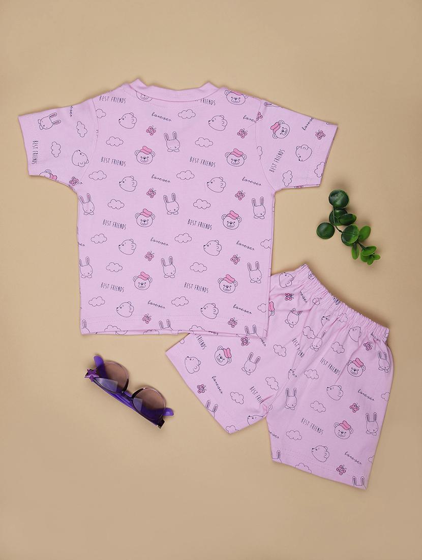 kids printed t-shirt and shorts co-ord set - 21957567 - Standard Image - 1