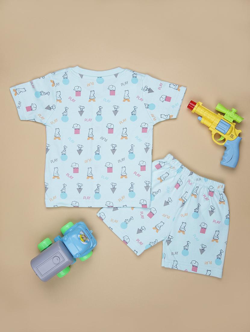 kids printed t-shirt and shorts co-ord set - 21957572 - Standard Image - 1