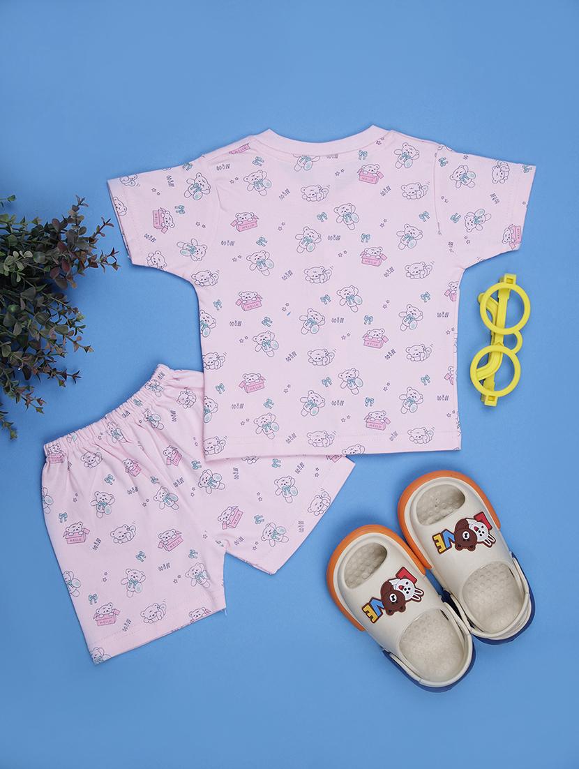 kids printed t-shirt and shorts co-ord set - 21957575 - Standard Image - 1