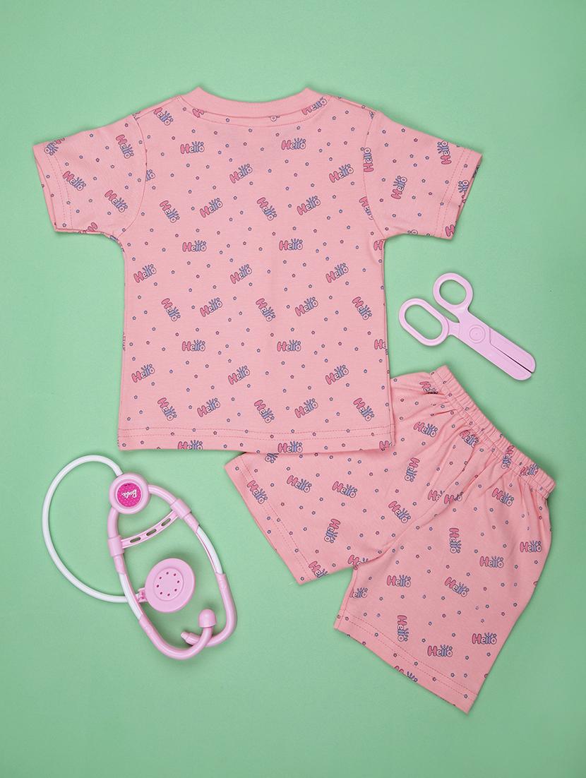 kids printed t-shirt and shorts co-ord set - 21957579 - Standard Image - 1
