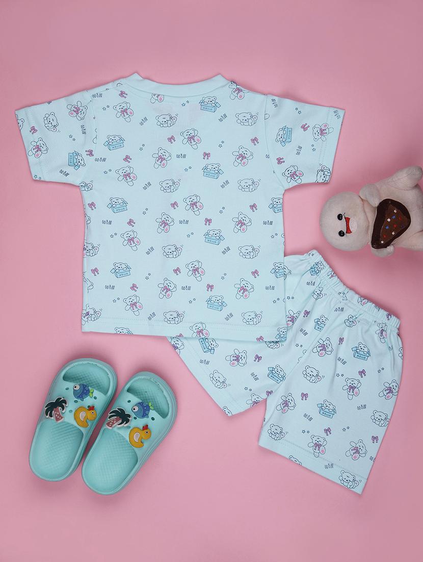 kids printed t-shirt and shorts co-ord set - 21957581 - Standard Image - 1