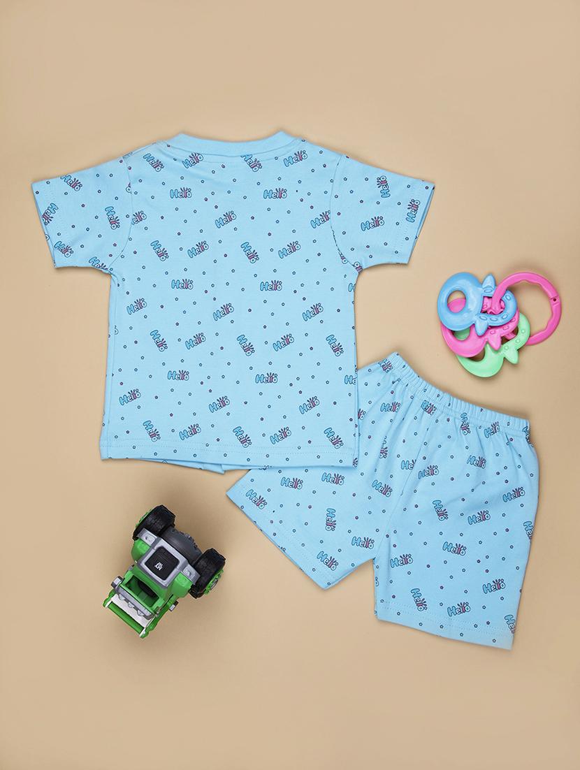 kids printed t-shirt and shorts co-ord set - 21957582 - Standard Image - 1