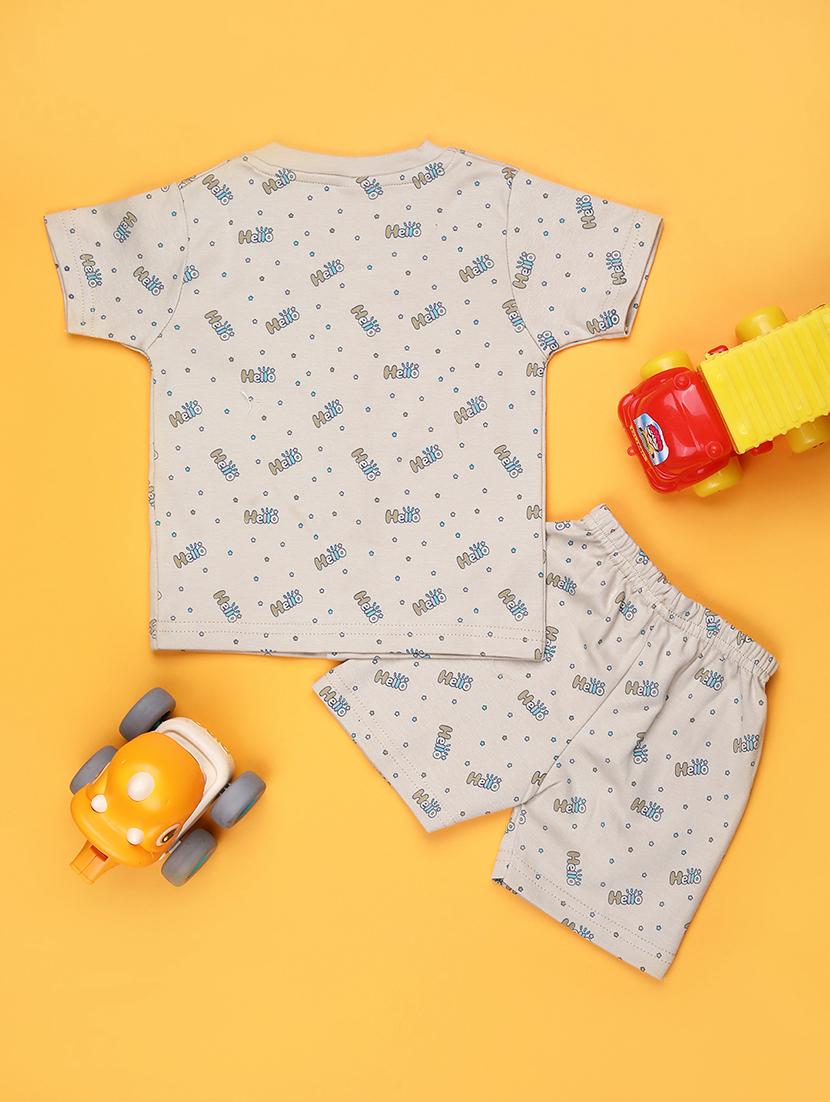 kids printed t-shirt and shorts co-ord set - 21957583 - Standard Image - 1