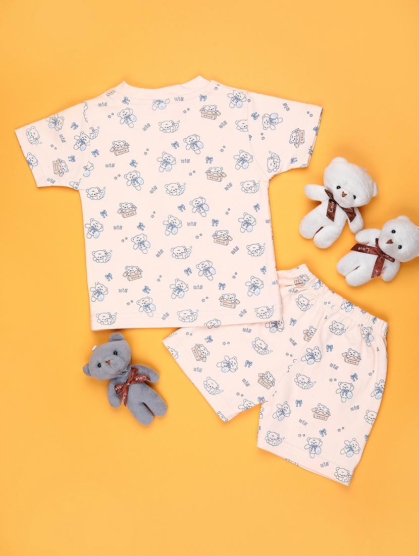 kids printed t-shirt and shorts co-ord set - 21957584 -  Standard Image - 1