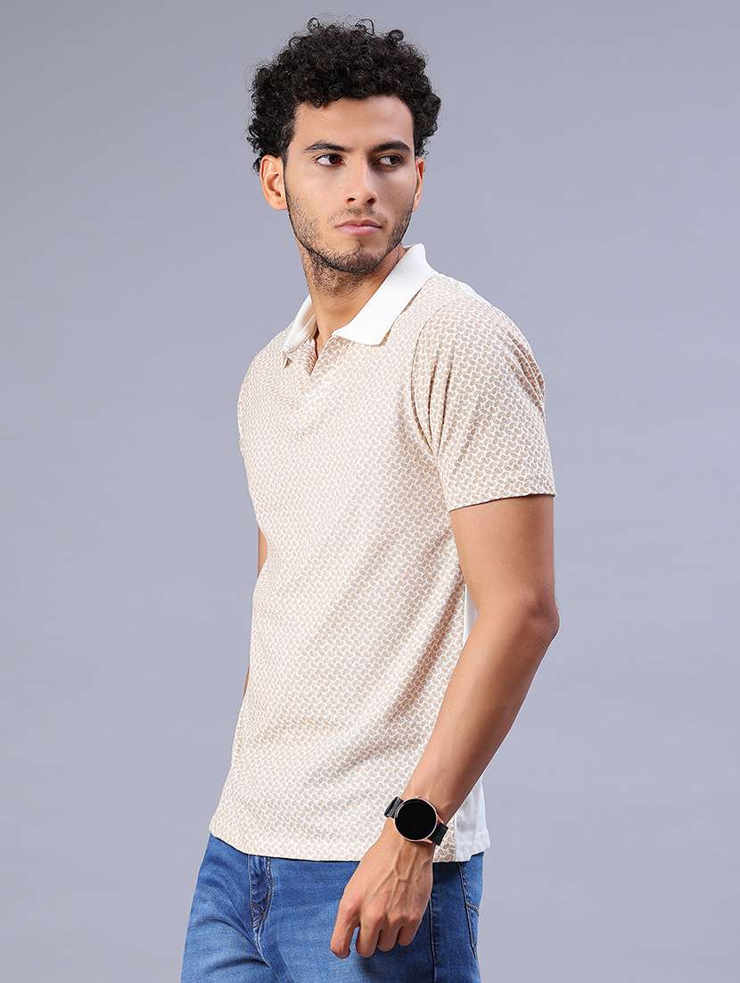 men printed short sleeve regular fit polo t-shirt - 21957633 -  Standard Image - 1