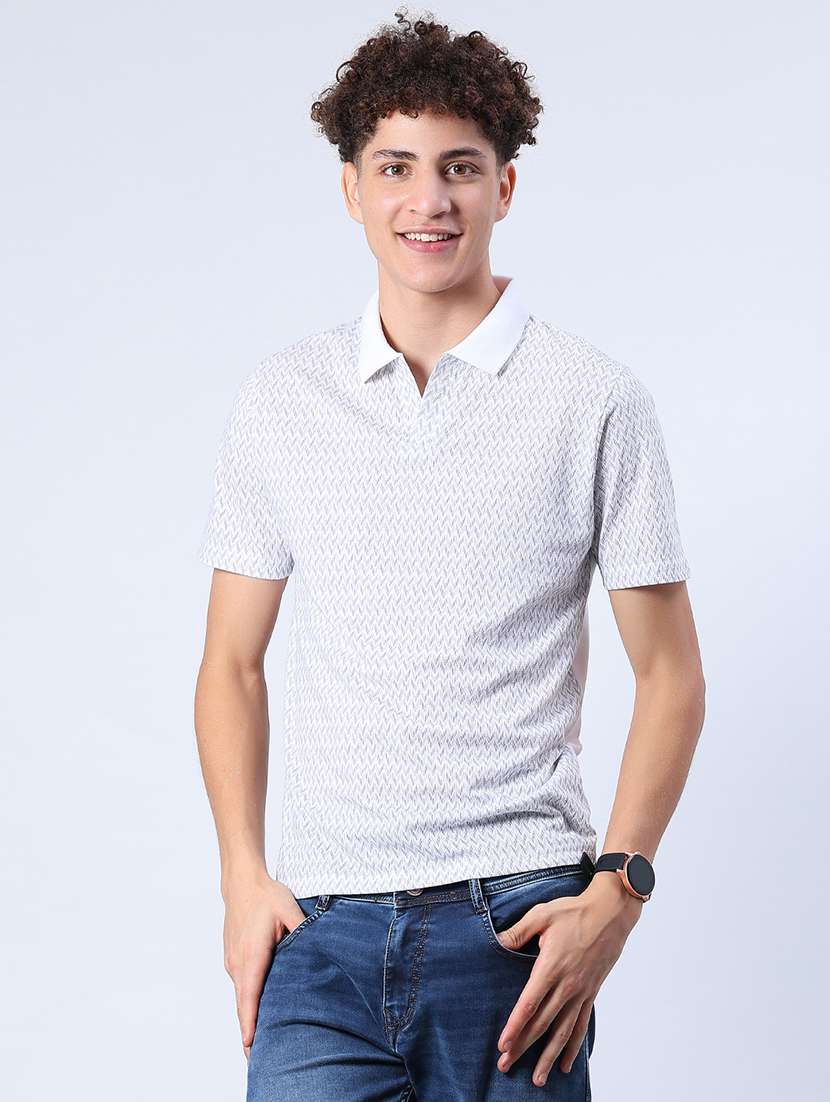 men printed short sleeve regular fit polo t-shirt - 21957634 -  Standard Image - 1