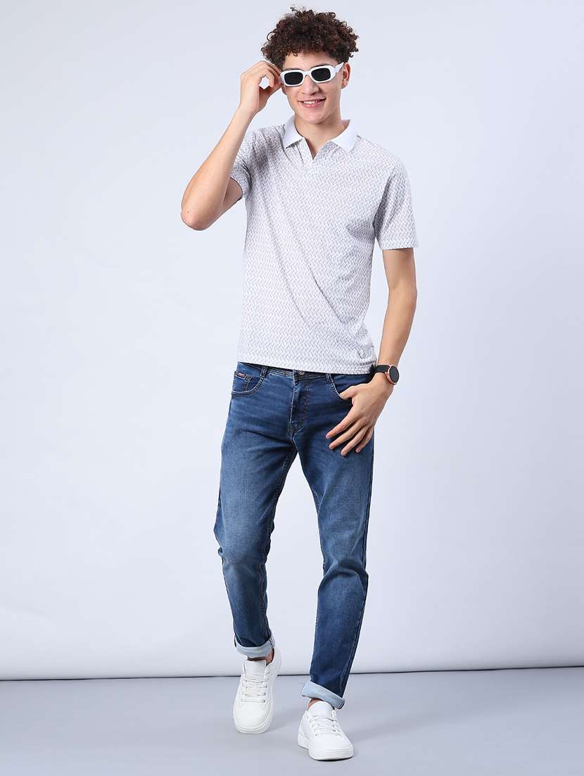 men printed short sleeve regular fit polo t-shirt - 21957634 -  Standard Image - 4