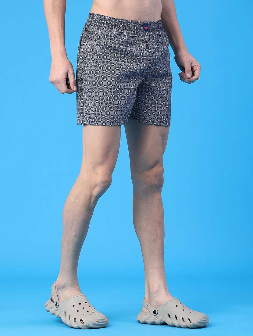 men printed mid rise loungewear boxer - 21957664 -  Standard Image - 1