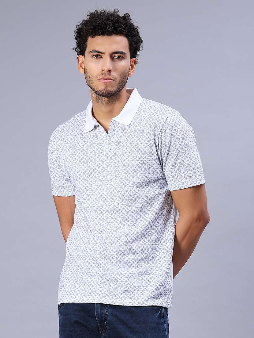 men printed short sleeve regular fit polo t-shirt - 21957689 -  Standard Image - 1