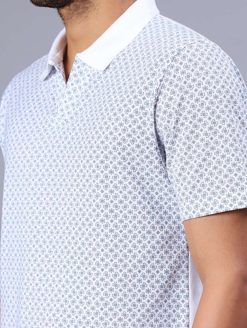 men printed short sleeve regular fit polo t-shirt - 21957689 -  Standard Image - 4