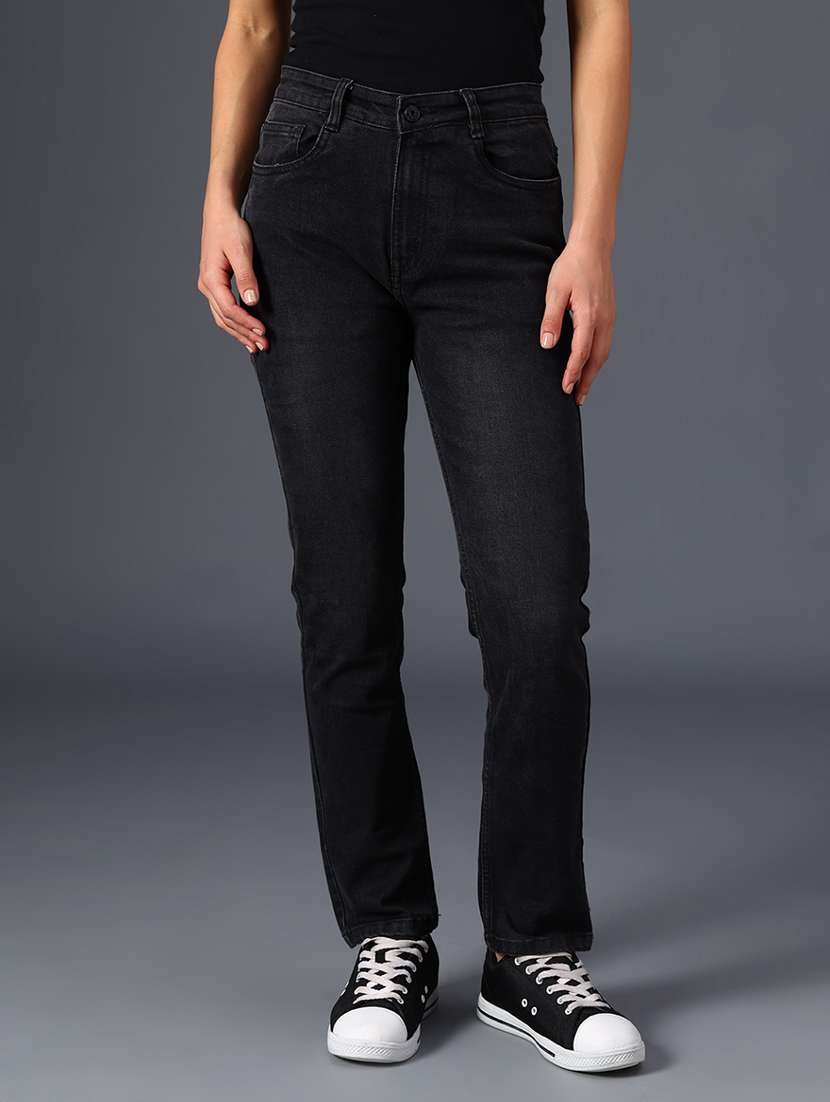 women solid mid rise straight fit jean - 21957730 -  Standard Image - 1