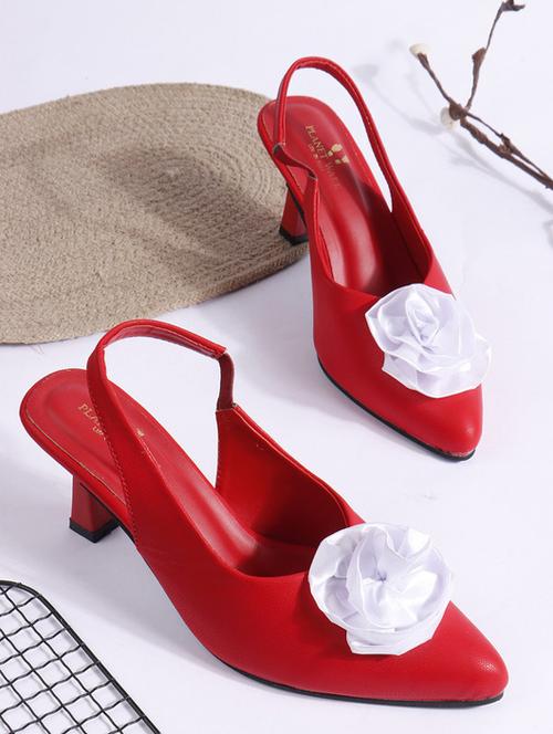 women red back strap sandal - 21957754 - Standard Image - 0