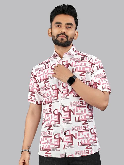 men printed short sleeve regular fit casual shirt - 21957786 -  Standard Image - 0