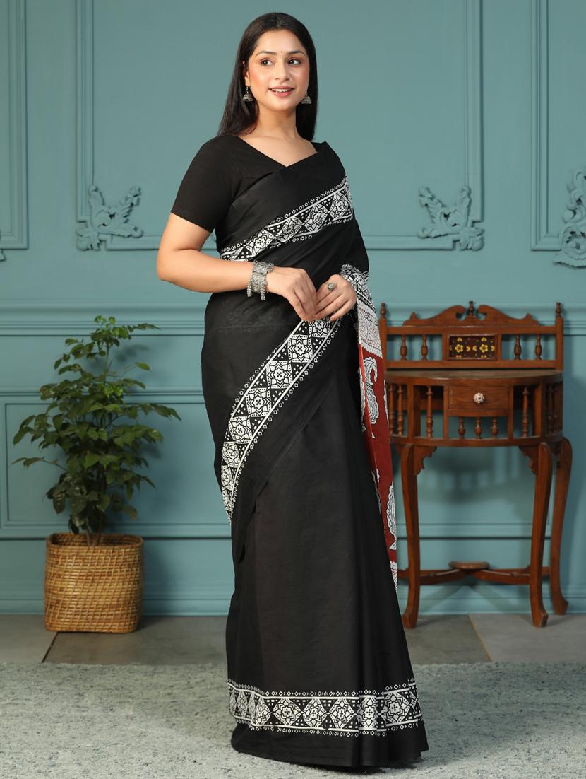 women printed casual wear saree with blouse - 21957829 - Standard Image - 1