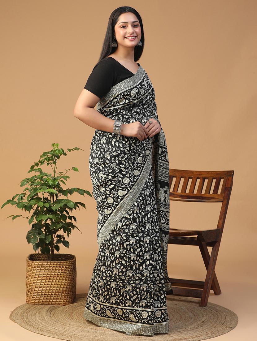 women printed casual wear saree with blouse - 21957830 - Standard Image - 1