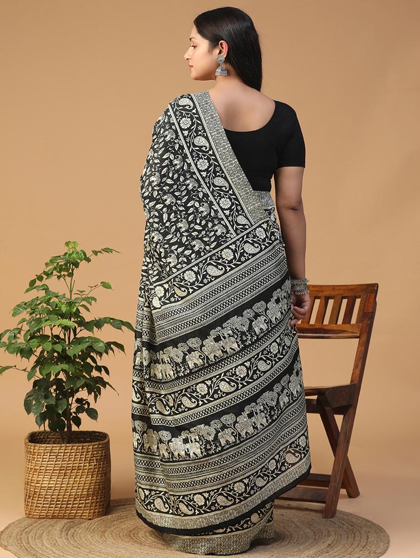 women printed casual wear saree with blouse - 21957830 - Standard Image - 4