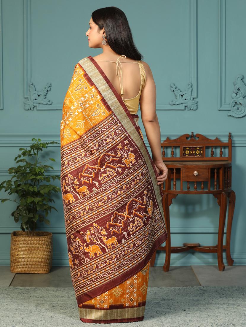 women printed casual wear saree with blouse - 21957832 - Standard Image - 4