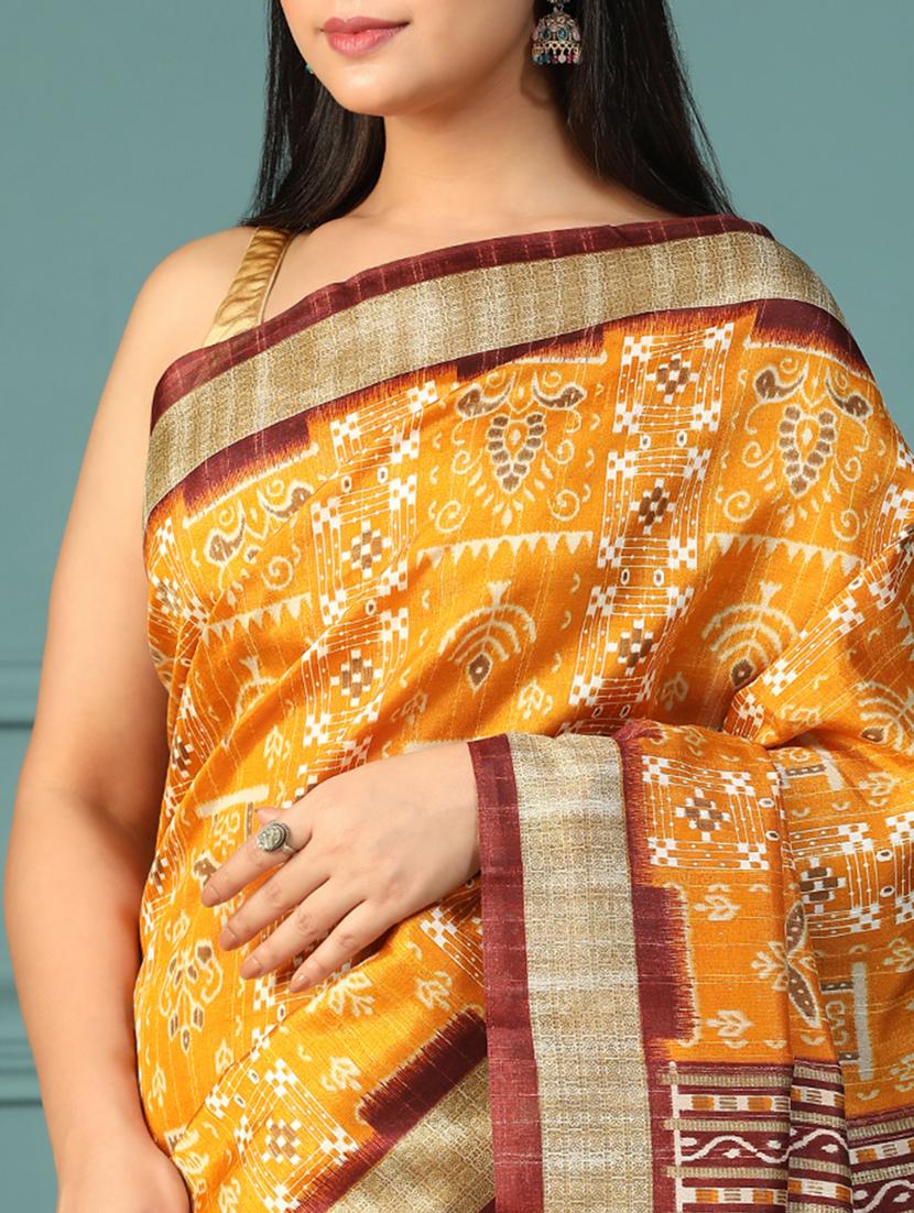 women printed casual wear saree with blouse - 21957832 - Standard Image - 6