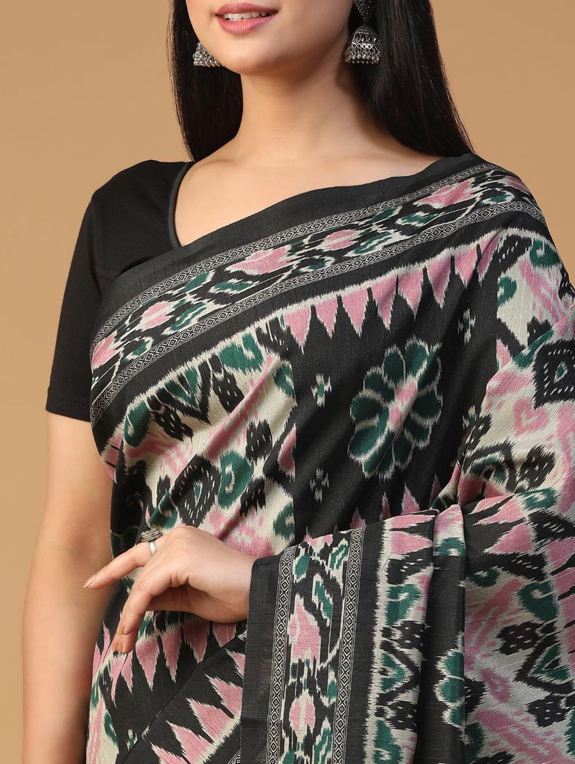 women printed casual wear saree with blouse - 21957835 - Standard Image - 6
