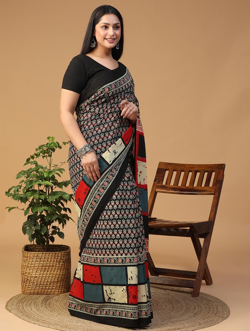 women printed casual wear saree with blouse - 21957836 - Standard Image - 1