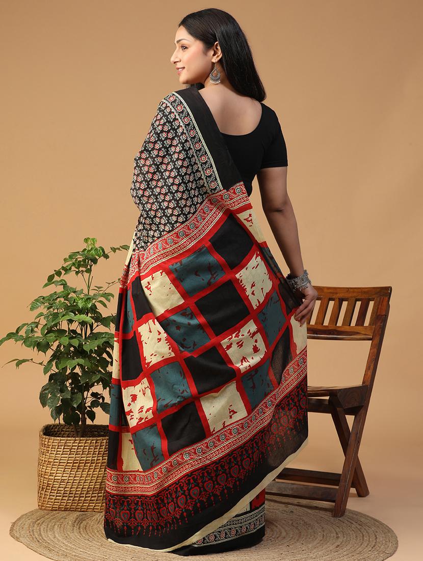 women printed casual wear saree with blouse - 21957836 - Standard Image - 4