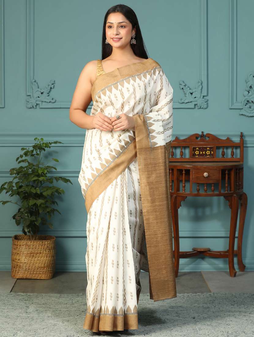 women printed casual wear saree with blouse