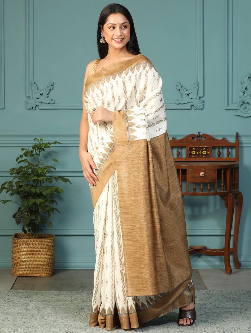 women printed casual wear saree with blouse - 21957841 -  Standard Image - 1