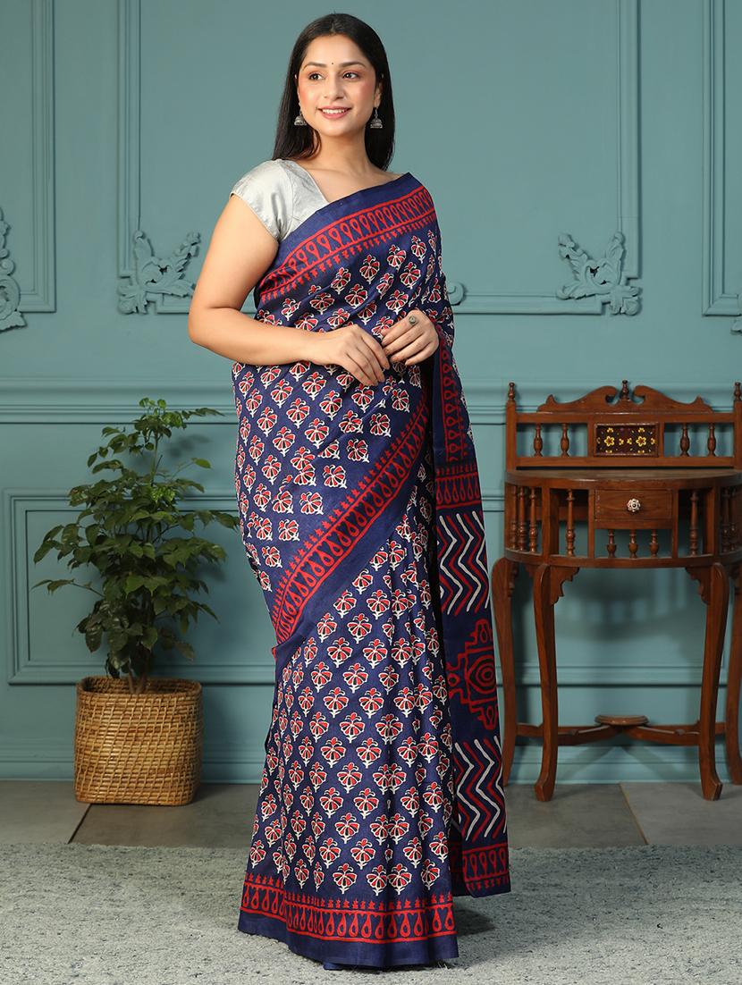 women printed casual wear saree with blouse - 21957842 - Standard Image - 1