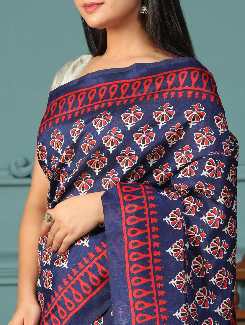 women printed casual wear saree with blouse - 21957842 - Standard Image - 6