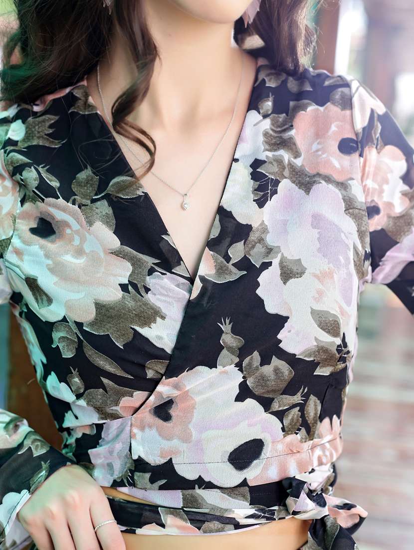 women floral printed top and skirt co-ord set - 21957847 -  Standard Image - 4