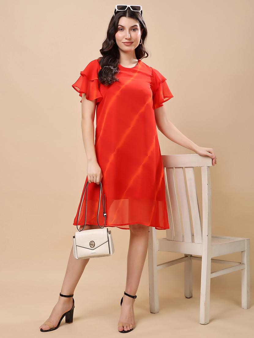 women tie & dye flared sleeve a-line dress - 21957868 -  Zoom Image - 0