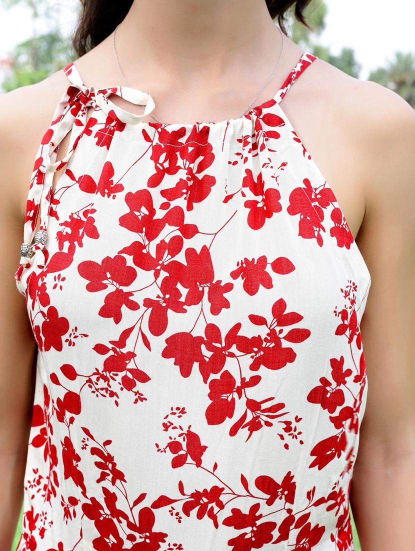 women floral print halter neck flared jumpsuit - 21957873 - Standard Image - 4