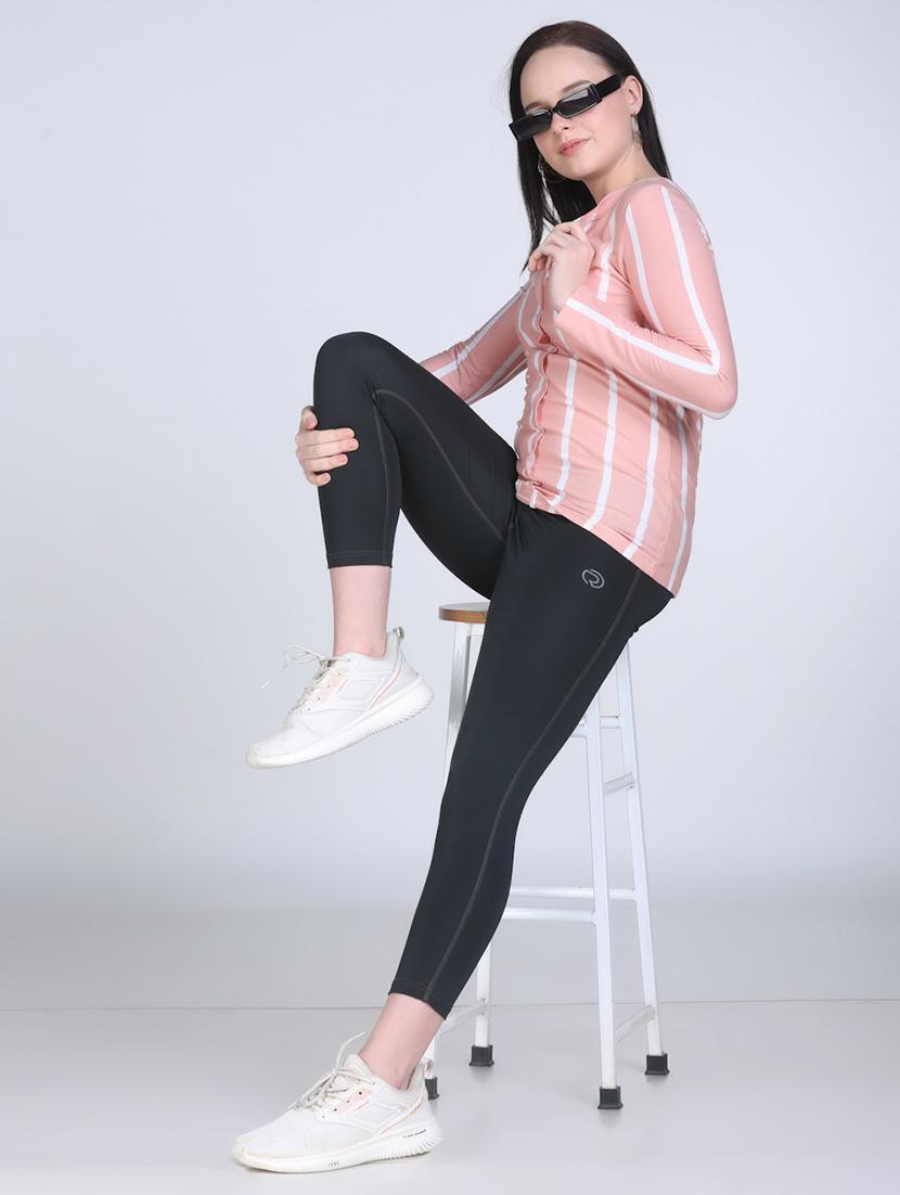 women pink striped long sleeve regular top - 21957875 - Standard Image - 4