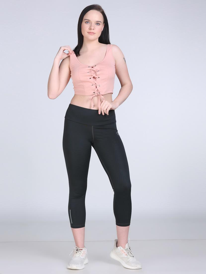 women pink solid sleeveless crop top - 21957882 - Standard Image - 4