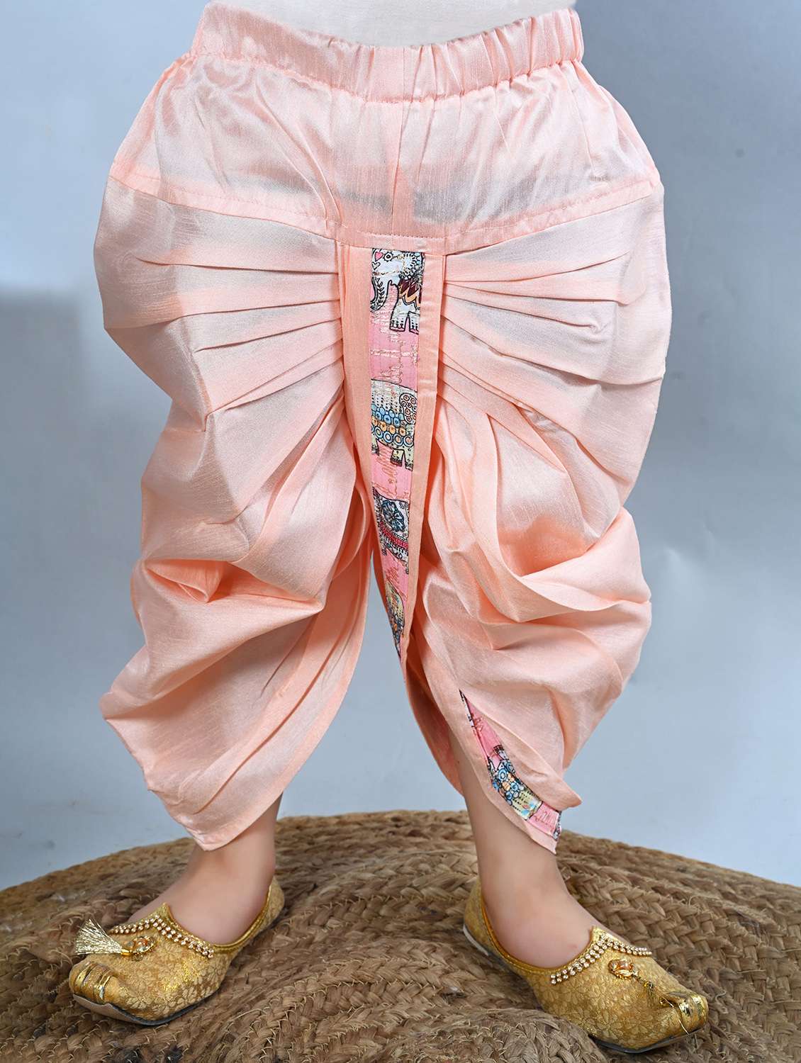 kids printed mandarin neck dhoti kurta set  - 21957884 -  Standard Image - 4