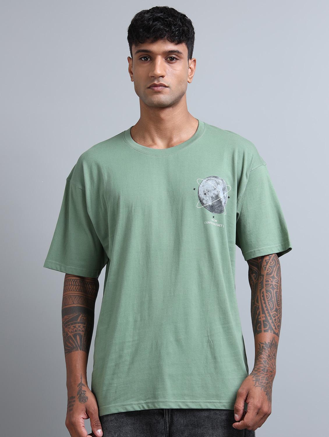 men front & back print round neck oversized t-shirt - 21957903 -  Standard Image - 1
